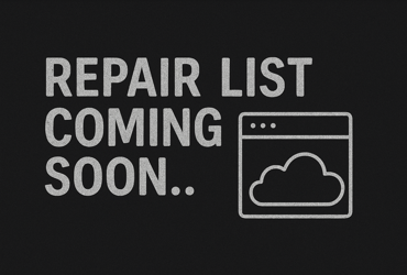 Image with text that explains repairs are not yet listed.